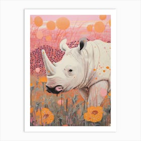 Polka Dot Rhino 2 Art Print
