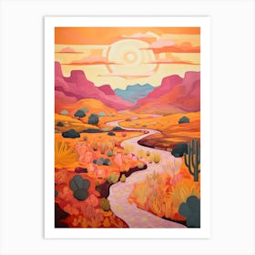 Cactus And Desert Painting 3 Art Print