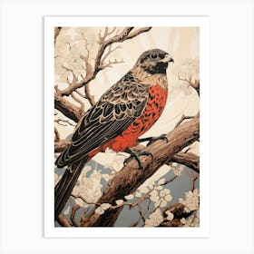 Art Nouveau Birds Poster Falcon 2 Art Print