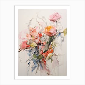 Abstract Flower Painting Rose 1 Art Print