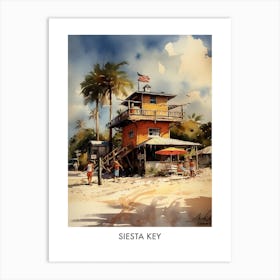 Siesta Key Watercolor 2travel Poster Art Print