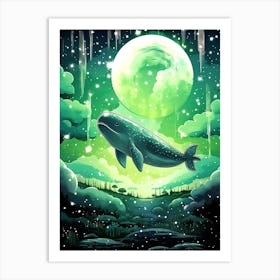 Whale In The Moonlight Art Print