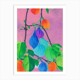 Physalis Risograph Retro Poster Fruit Art Print