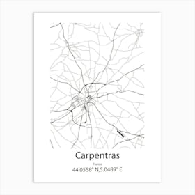 Carpentras,France Minimalist Map Art Print