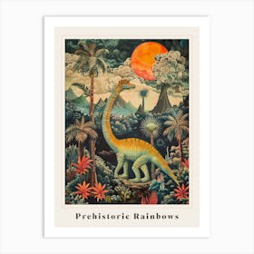 Dinosaur In A Paradise Landscape Painting 3 Poster Art Print