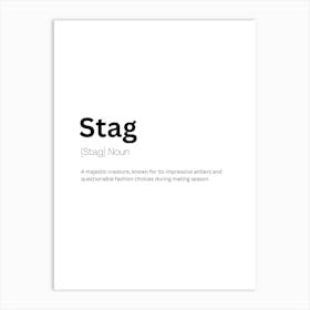 Stag Definition Meaning Art Print