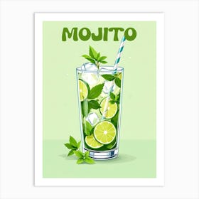 Cuba Mojito Cocktail V 05 Art Print