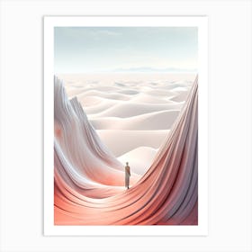 Dune Pink And White Art Print