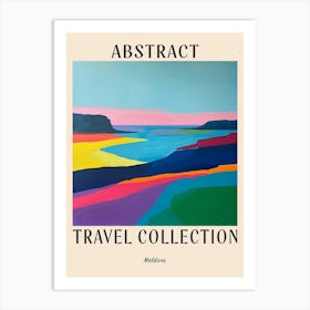 Abstract Travel Collection Poster Maldives 2 Art Print