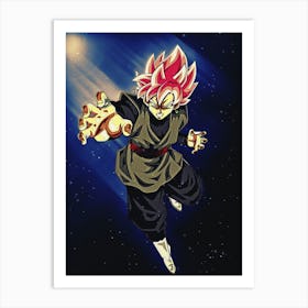 Light Of Heroes ― Goku Black Rose Art Print