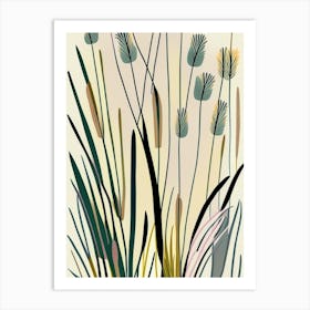 Scouring Rush Wildflower Modern Muted Colours 1 Art Print