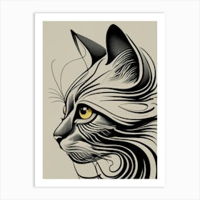 Cat Head Tattoo Art Print