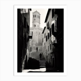 Perugia, Italy,  Black And White Analogue Photography  3 Art Print