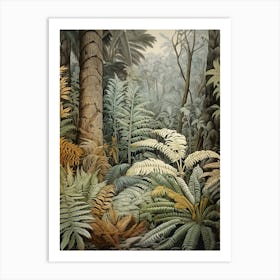 Vintage Jungle Botanical Illustration Jungle Fern 1 Art Print