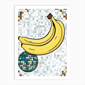 Banana And Disco Ball 4 Art Print