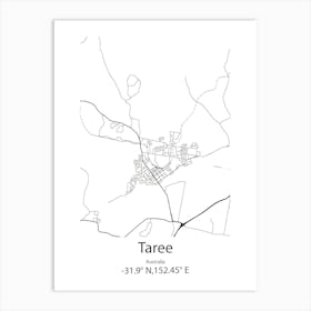 Taree,Australia Minimalist Map Art Print