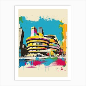 The Guggenheim Museum New York Colourful Silkscreen Illustration 1 Art Print