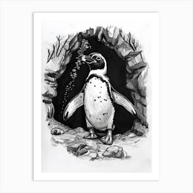 African Penguin Exploring Underwater Caves 4 Art Print