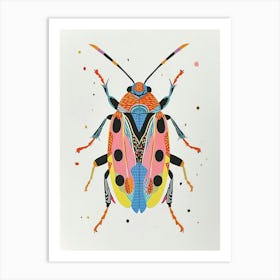 Colourful Insect Illustration June Bug 1 Art Print