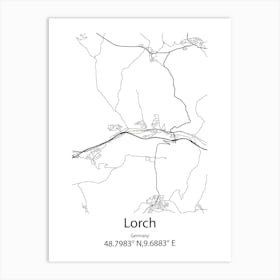 Lorch,Germany Minimalist Map Art Print