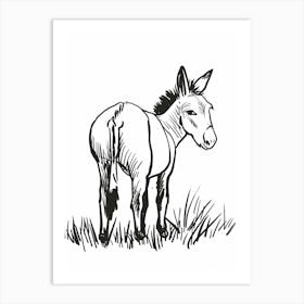 B&W Donkey Art Print