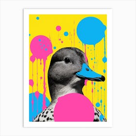 Duck Collage Colourful Geometric 2 Art Print