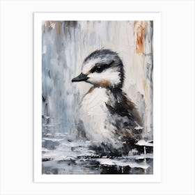 Textured Gouache Portrait Of A Duckling  1 Art Print