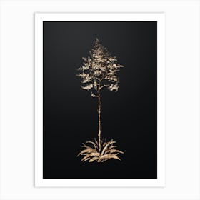 Gold Botanical Giant Cabuya on Wrought Iron Black n.0193 Art Print