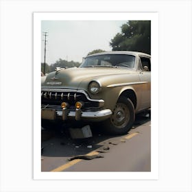 Old Car On The Road Art Print