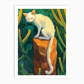 White Cat 21 Art Print