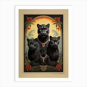 Black Panther Family art print Art Print