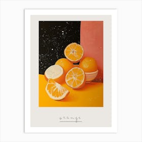 Art Deco Geometric Orange Still Life Poster Art Print