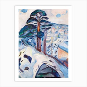 Winter in Kragerø by Edvard Munch (1916) Winter Print, Tree in the Snow Art Print