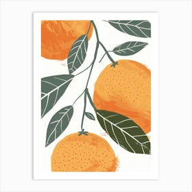 Tangerines Close Up Illustration 2 Art Print