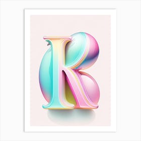 K, Alphabet Bubble Rainbow 1 Art Print