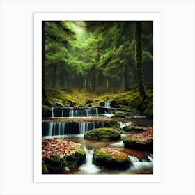 Waterfall In The Forest 2 Art Print