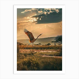 Heron In Flight Art Print