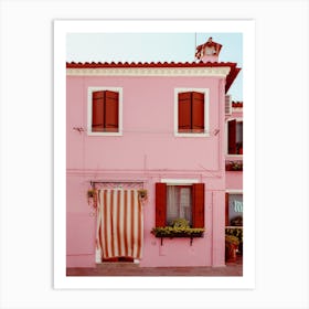 Pink House In Burano, Italy Art Print