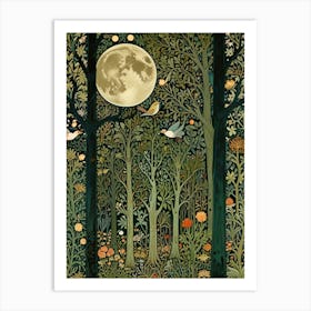 William Morris Moonlight In The Forest 8 Art Print