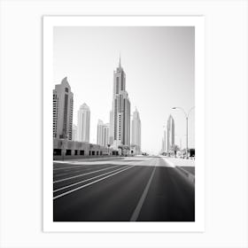 Dubai, United Arab Emirates, Black And White Old Photo 3 Art Print
