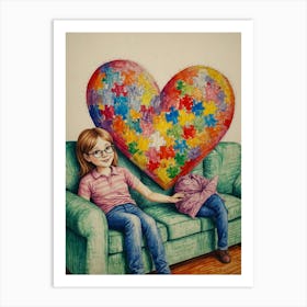 Autism Heart Art Print