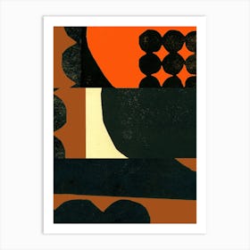 'Black And Orange' Art Print