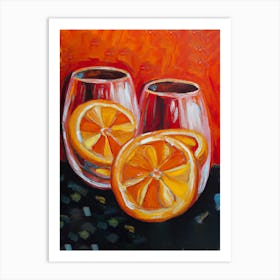Orange Juice Cocktail Oil Painting Art Print