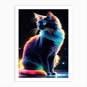 Colorful Cat Art Print