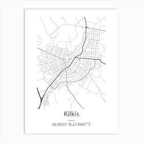 Kilkis,Greece Minimalist Map Art Print