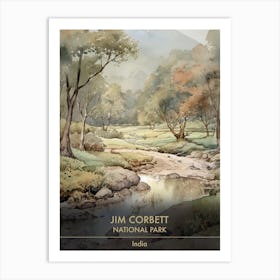 Jim Corbett National Park India Watercolour 1 Art Print