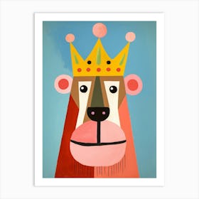 Little Baboon 3 Wearing A Crown Art Print