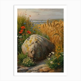 Stone In A Field Art Print