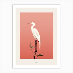 Minimalist Egret 3 Bird Poster Art Print