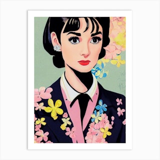 Audrey In Pastel Art Print